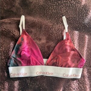 Calvin Klein Red and Black tie dye Bralette